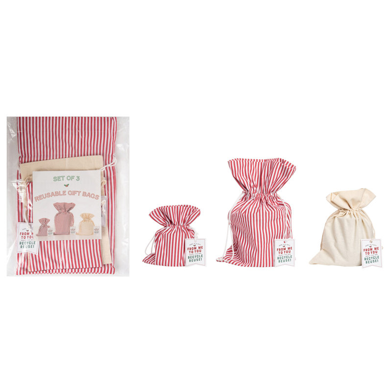 Ensemble de 3 sacs-cadeaux réutilisables