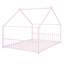 Lit double pleine grandeur en métal, rose