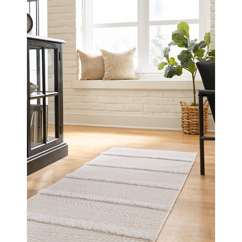 Dudziak Cotton Striped Indoor Rug, Runner 2'7" x 12'