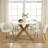 Kazier round dining table with white and oak effect - 47.24 inches