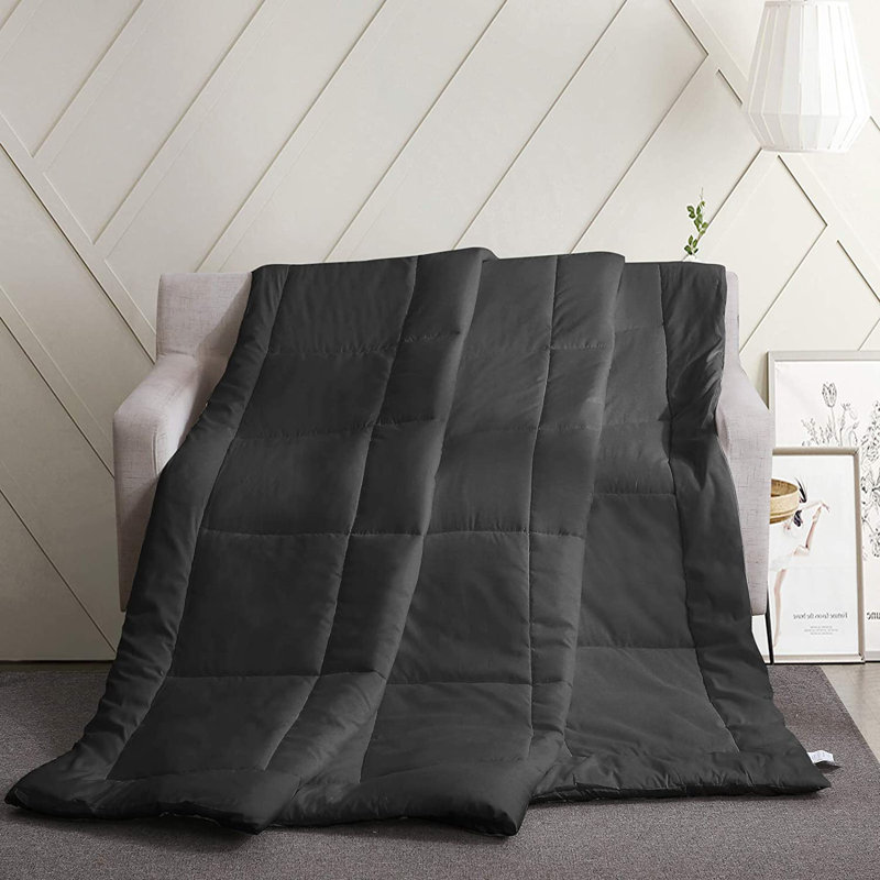 Édredon en duvet synthétique toutes saisons, Grand, Noir