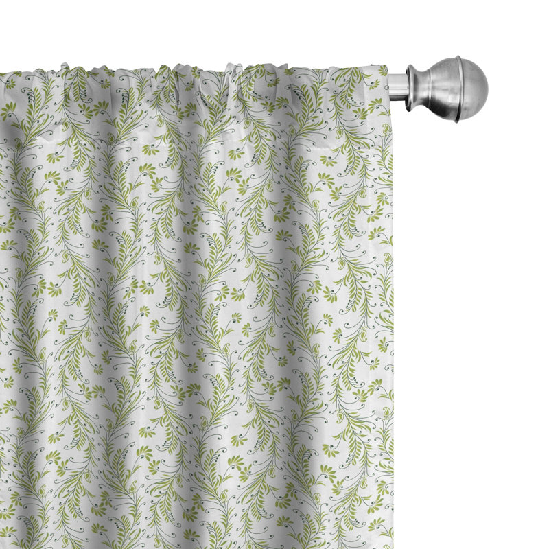 Damask Semi-Sheer Rod Pocket Curtain Panels, 28" x 95"