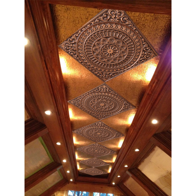 Carreau de plafond en PVC 2 pi x 2 pi Falkirk Perth, Cuivre antique