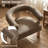 Modern Barrel Back Accent Chair with Solid Wood Three-Leg Frame-2050807024