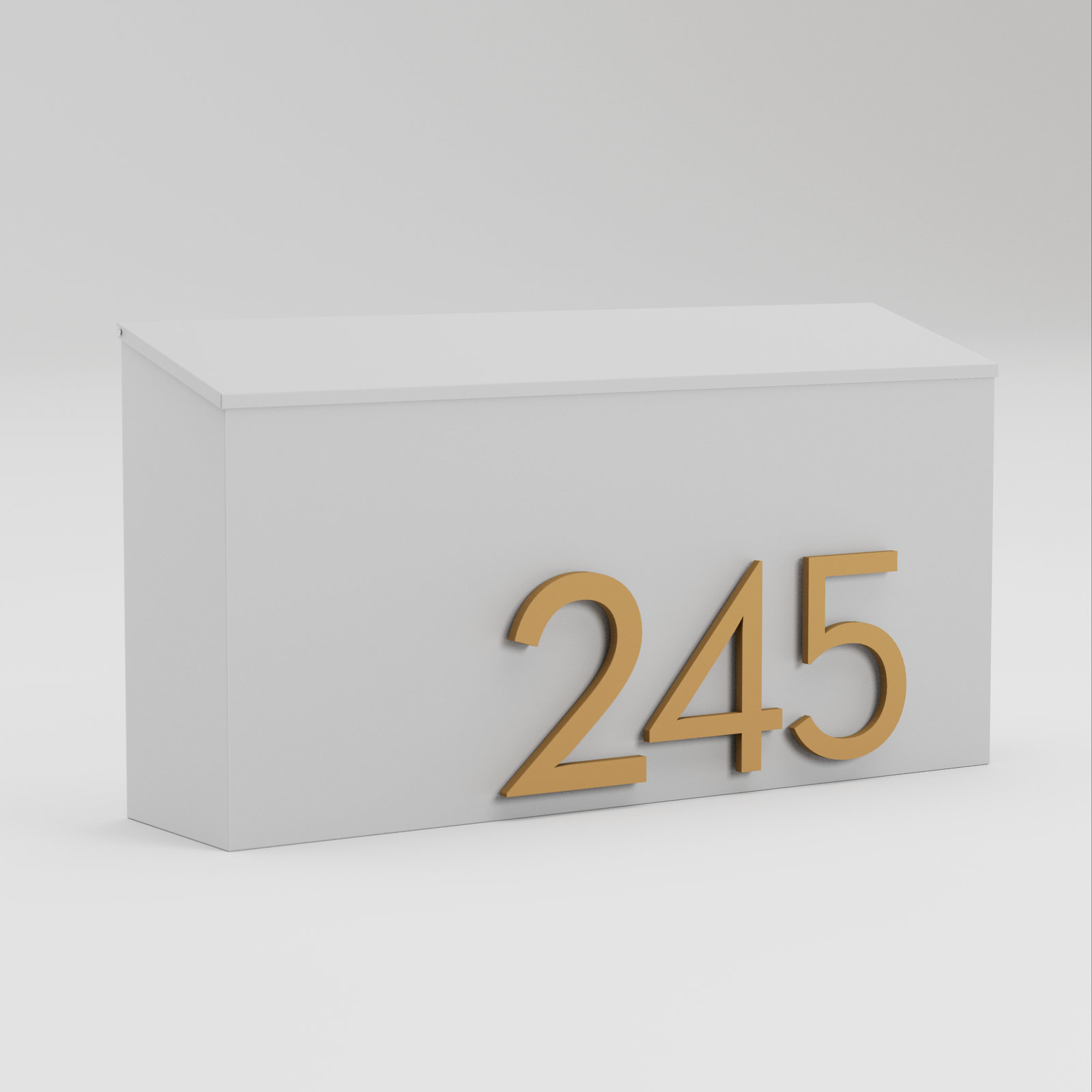 The OG Wall Mounted Steel Mailbox, White, Brass, Yes