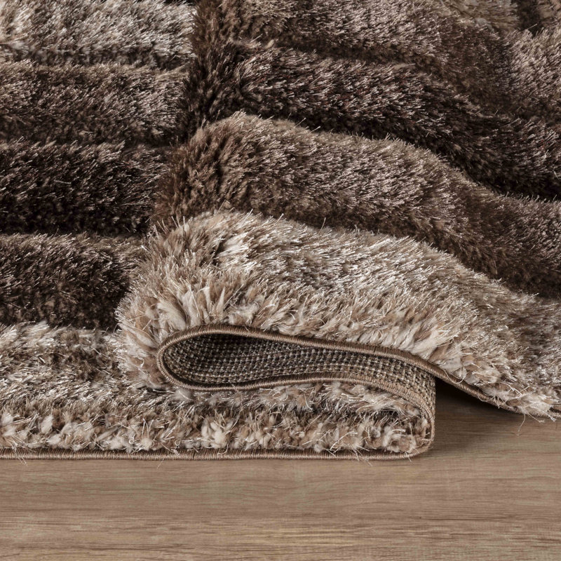 Kiawah Geometric Shag Area Rug, Runner 60 x 220cm