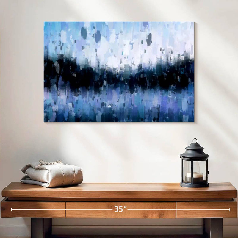 Avery Abstract Navy Blue, 16'' H X 24'' W