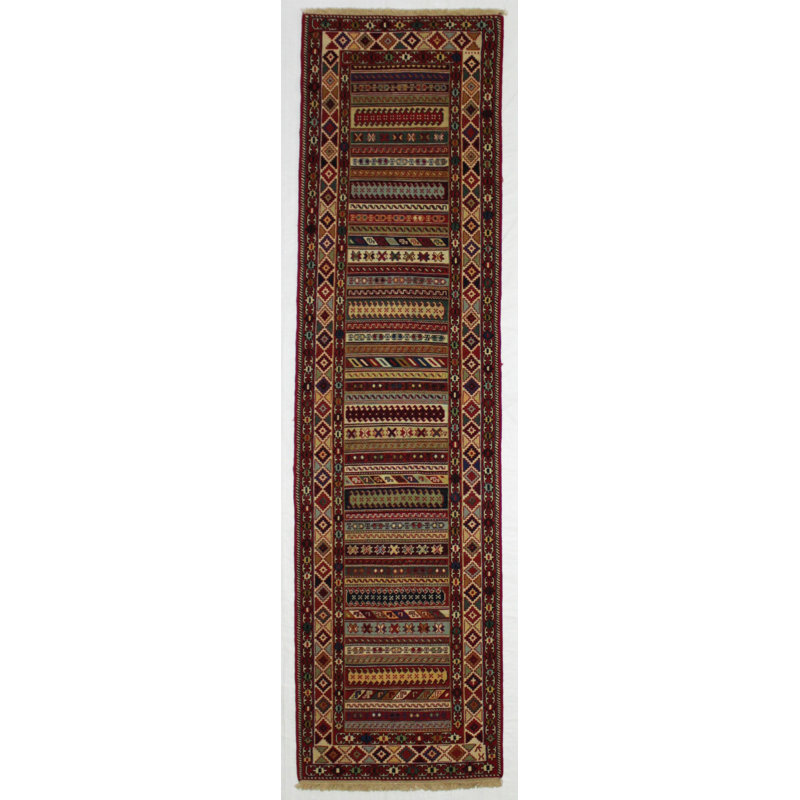 One-of-a-Kind 2'6" X 9'7" Old Wool Area Rug in