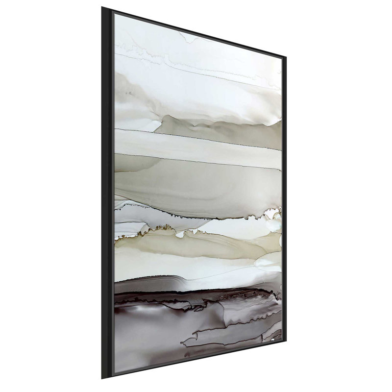 " Shifting Currents II " Painting Print, 39.5" W x 63.5" H, Black Framed