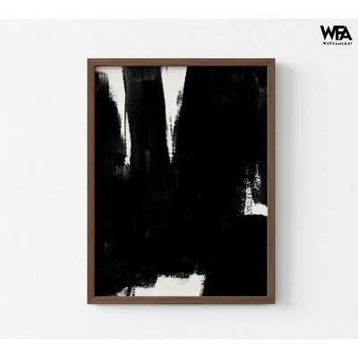 Block Brushwork I By June Erica Vess, Extra Large Framed Black Abstract Hostel Wall Decor, Artist Gift Idea, Art Studio Decor