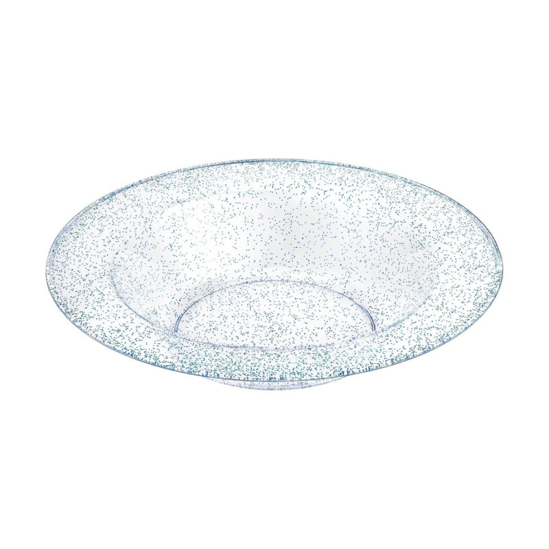 Bol en plastique bleu 14 oz avec paillettes - Bol de service élégant et jetable pour les mariages, les fêtes et les événements spéciaux - Vaisselle durable, élégante et réutilisable - Traiteurs et buffets (80)
