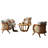 Ensemble de canapé simple en rotin de bois massif tissé