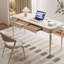 Bureau blanc rectangulaire en bois manufacturé avec 2 tiroirs-109026949