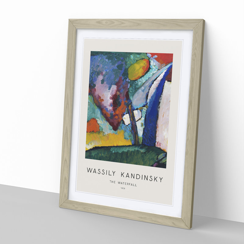 The Waterfall by Wassily Kandinsky - Picture Frame Painting, 65cm H x 48cm W x 2cm D, Oak Framed