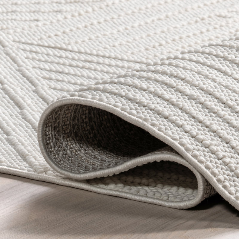 Tapis géométrique pour salle à manger Makena, Rond 8 pi