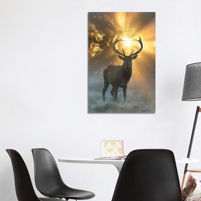 Heart Shaped Antlers Flare by Max Ellis - Wrapped Canvas Painting