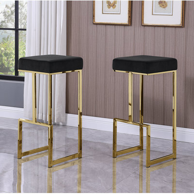 John-Henry Upholstered Counter Stool with Metal Frame
