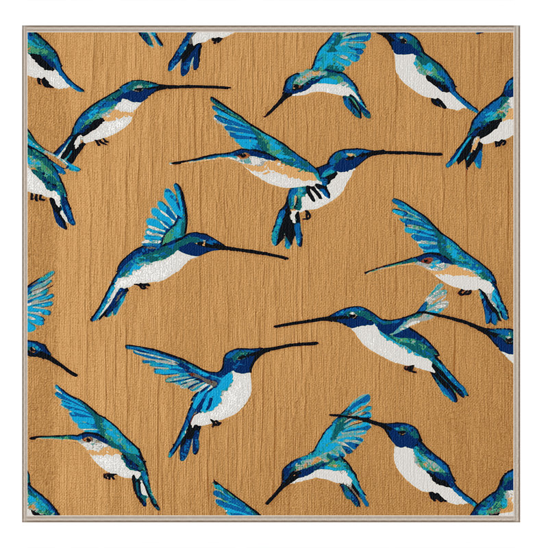  Washable Hummingbirds Hawaiian Area Rug, Carré 4 pi