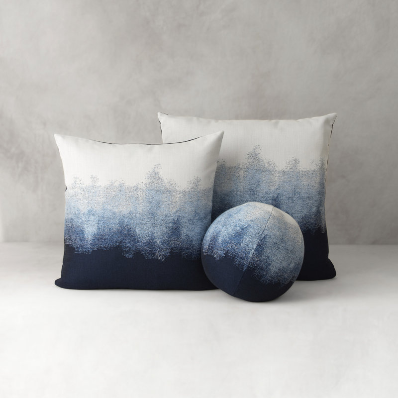 Murmur Throw Square Outdoor Pillow Cover & Insert by Elaine Smith, Midnight Ombre, 20"H x 20"W