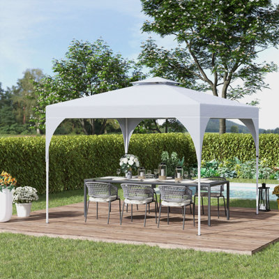 9 pi. L 9 pi. D Pavillon de jardin escamotable en acier