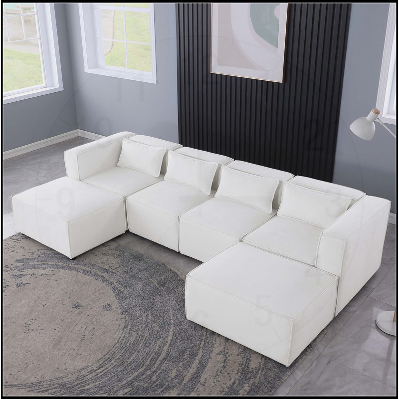Versatile Knock Down Modular Sofa with Soft Seat and Back