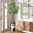 Artificial Tree in Modern Minimalist White Textured Planter Fake Magnolia Tree-104351663