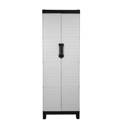 Extra Large 74.8" Tall 4 Shelf Storage Cabinet in Black/Gray
