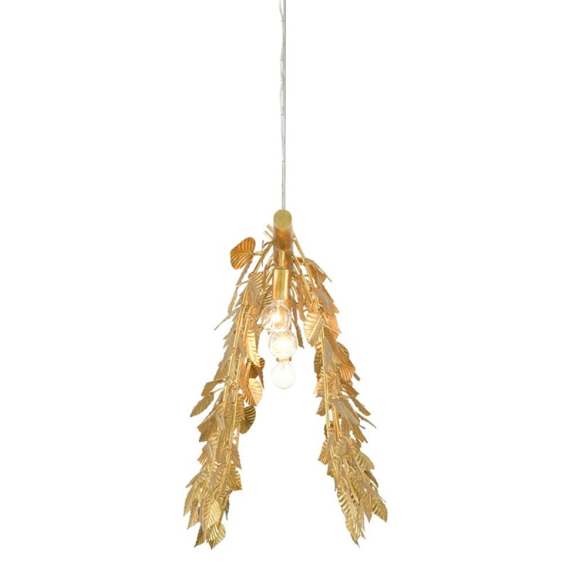 Organic Light Pendant Golden Eucalyptus Rectangular Chandelier, Burnished Nickel, 42" Width x 13" Depth x 23" Height