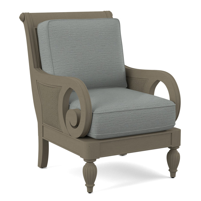 Grand View 71.12Cm Wide Armchair, White Textured Performance; 0865-91, Stone Hearth Finish
