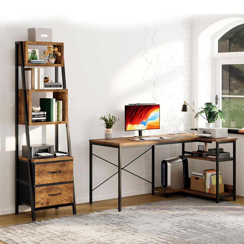 157cm H x 39cm W Metal Bookcase, Brown