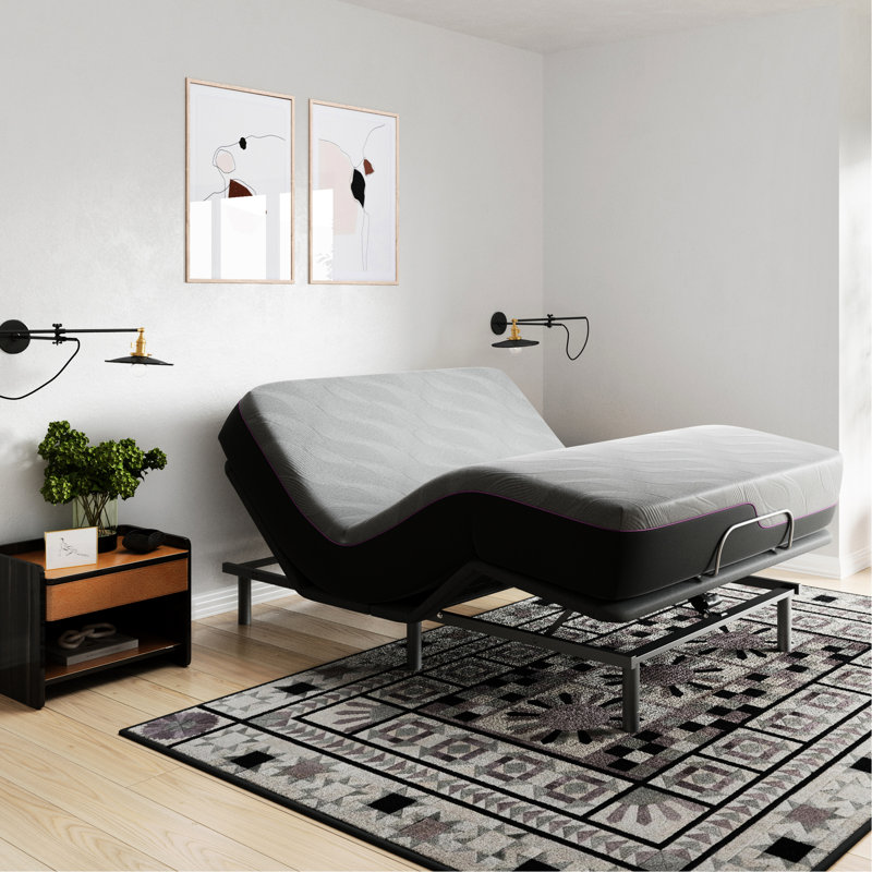 Lit réglable léger - Haut-parleur à commande vocale, 79 po de profondeur x 59 po de largeur avec option zéro gravité, sans fil