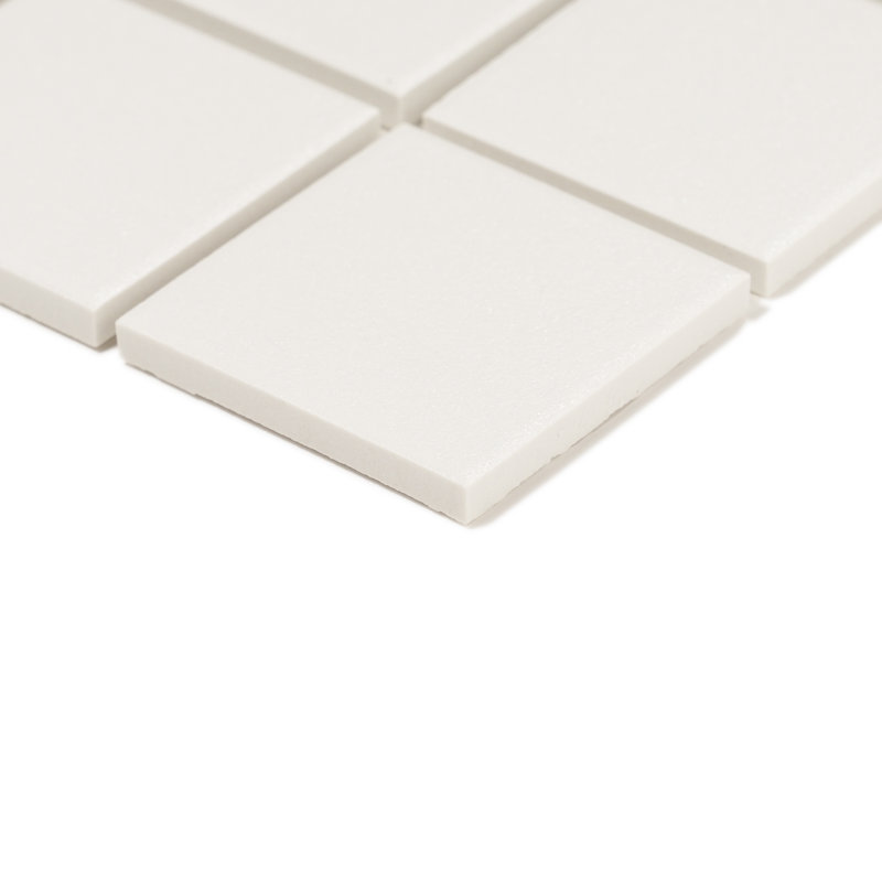 Carreau de mosaïque carré en porcelaine mat 2 "x 2" Sage, Blanc