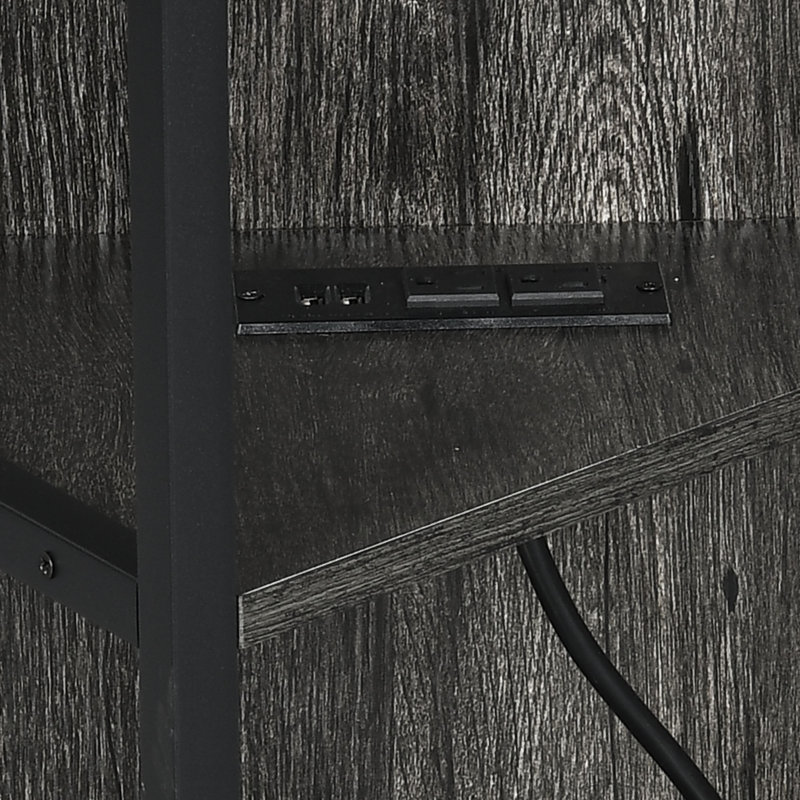 Meuble télé d'angle 47 po avec consoles média pour téléviseur de 50 po ou moins Breno, Gris