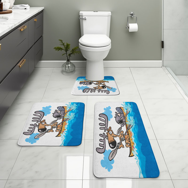  Ensemble de tapis pour salle de bain Moose 3 pièces Moose