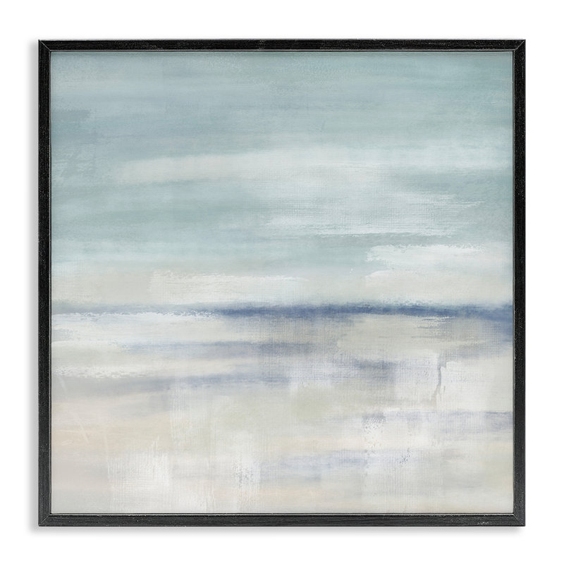 Abstrait subtil côtier encadré, estampe numérique, conception par J: L Design, Giclée encadrée noir minuit, H 24 po x l 24 po