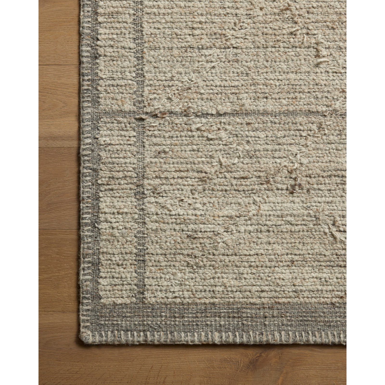 Amber Lewis x Loloi Bowie Fog / Grey Area Rug, Square 1'6"
