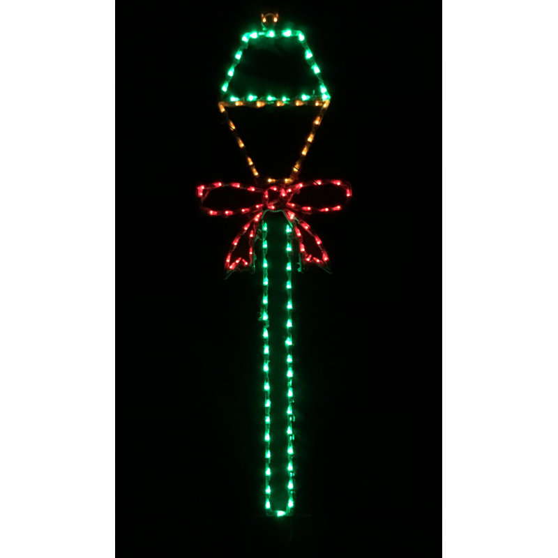 Lampadaire avec nœud lumineux de Noël