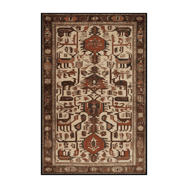 Tapis brun lavable à la machine, Rectangle de 5 pi x 8 pi