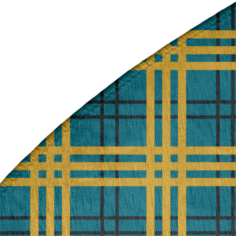 Plaid Indoor Rug, Round 5'