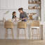 Tabouret de bar et de comptoir pivotant rembourré (ensemble de 2)-1415708758-1415708759