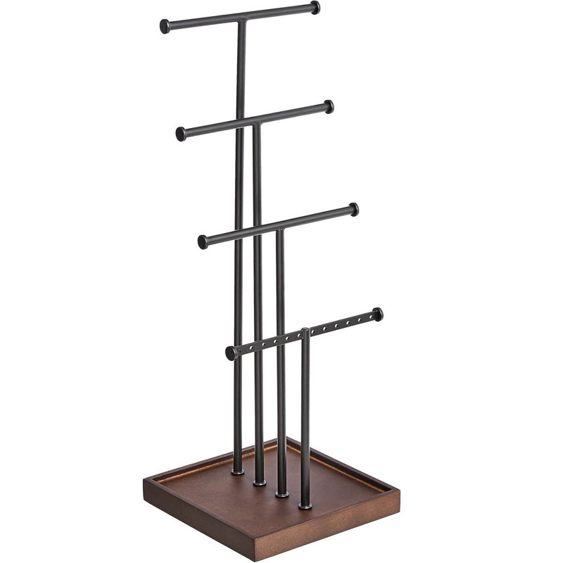 Jewellery Stand +, Walnut/Black