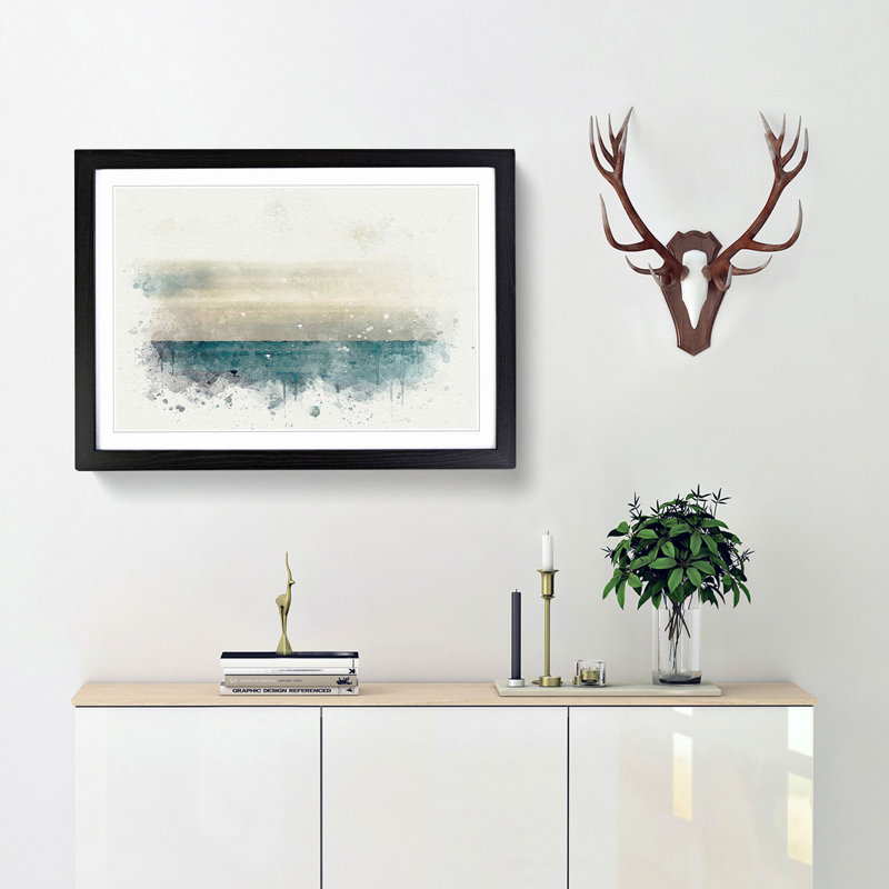 Horizon Rush in Abstract - Picture Frame Graphic Art Print, 62cm H x 87cm W x 2cm D, Black Framed