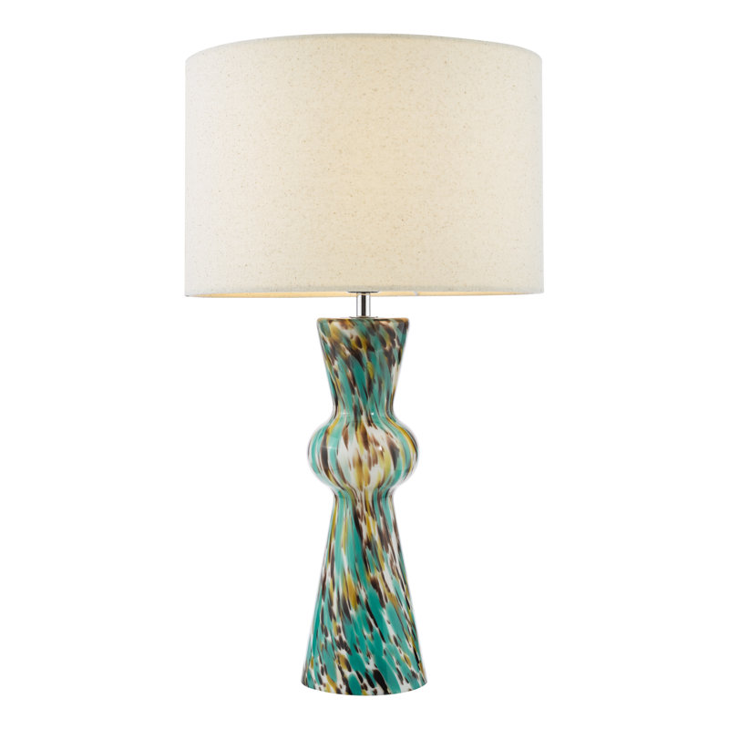 Glass Table Lamp Lamp, Natural, Green