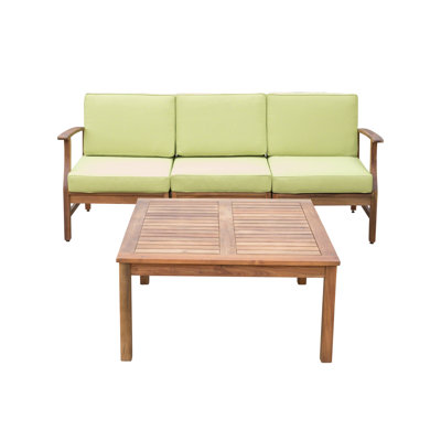 Beven Acacia 3 - Person Patio Conversation Set with Cushions
