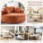 Oversized Upholstered Barrel Accent Swivel Chair– 55" Waffle Chenille, Compression-1472487682