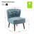Afzal 25.8" W Modern Tufted Polyester Accent Side Chair with Solid Wood Legs-1632147633