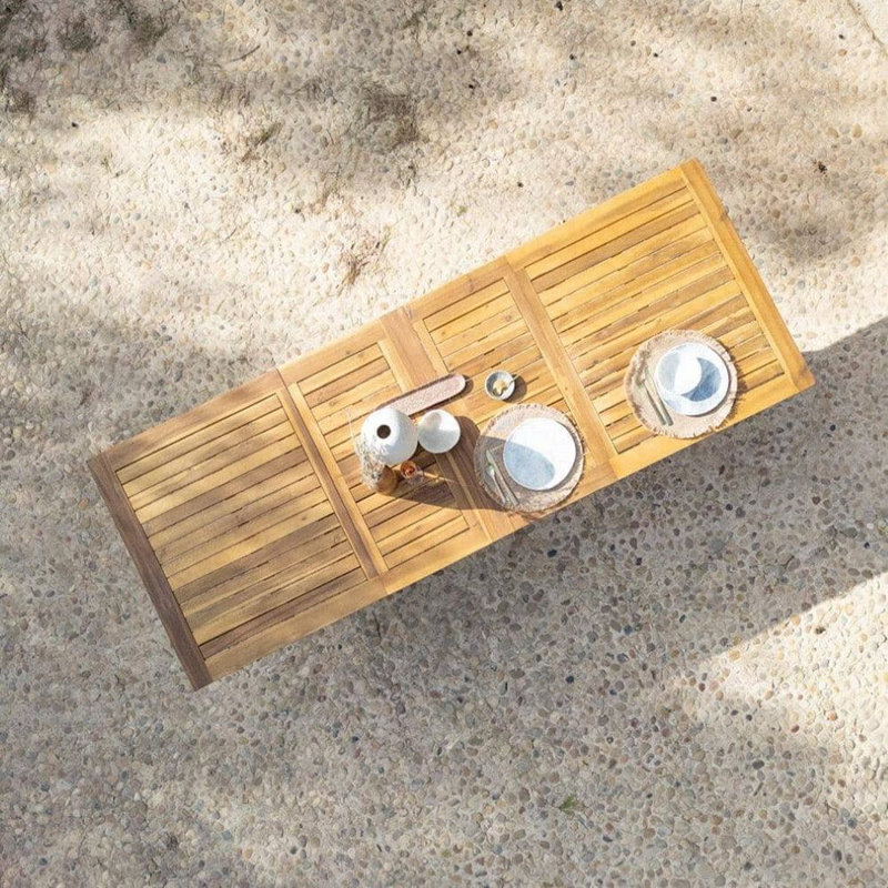 Parina 6 - Person Acacia Wood Patio Dining Set with Extendable Rectangular Table, H90 x L200 x W90cm