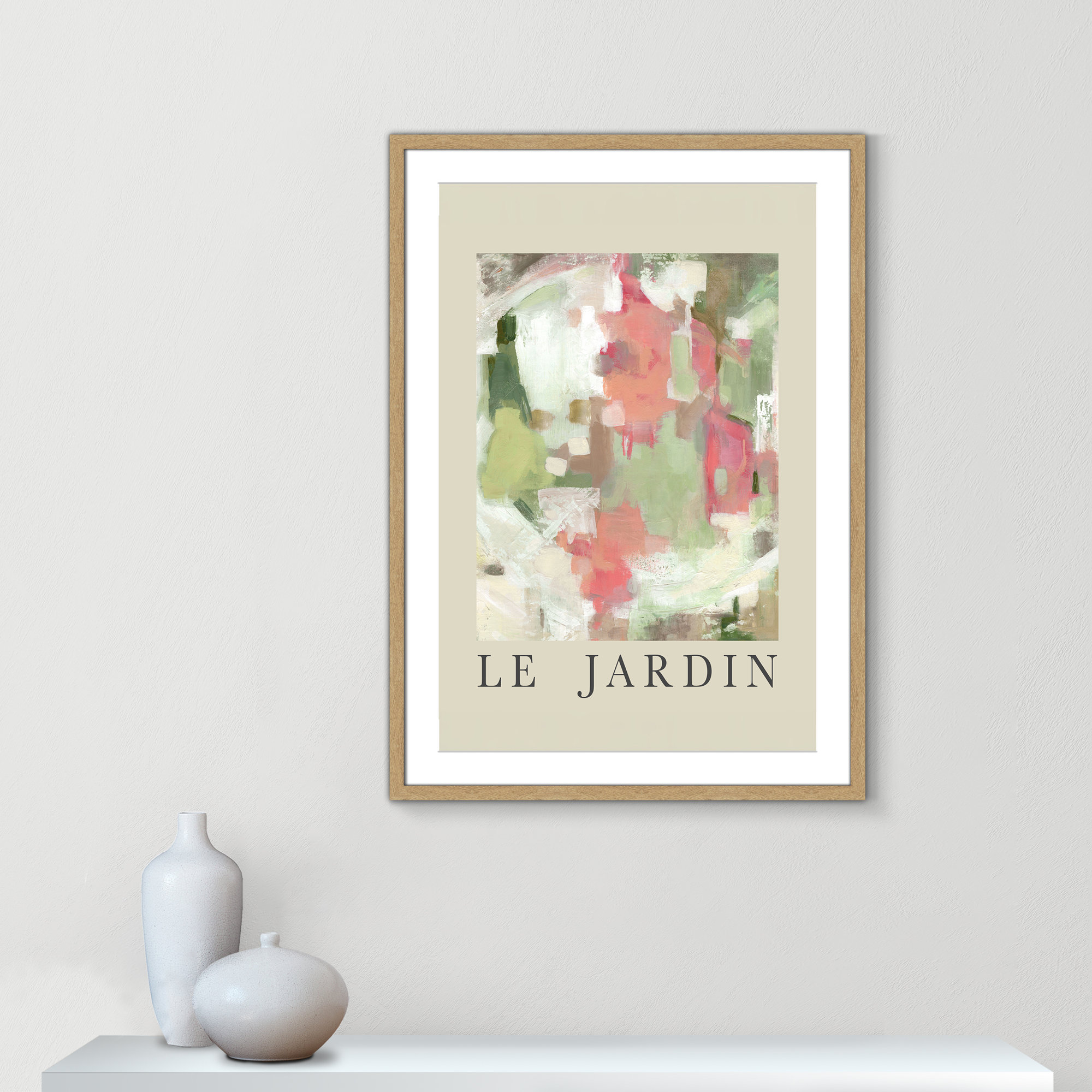 Botanical Poster Collection " Le Jardin " by Carol Robinson, Natural Single Picture Frame, 35.5" H x 25.5" W x 1.25" D, Yes