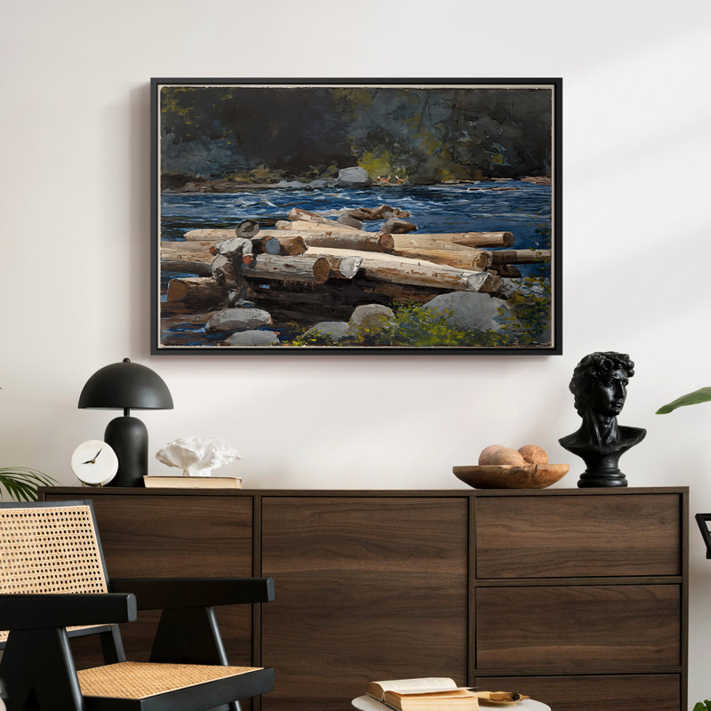 Hudson River, 1892 - Winslow Homer, toile tendue avec châssis, 24 po x 36 po, Naturel
