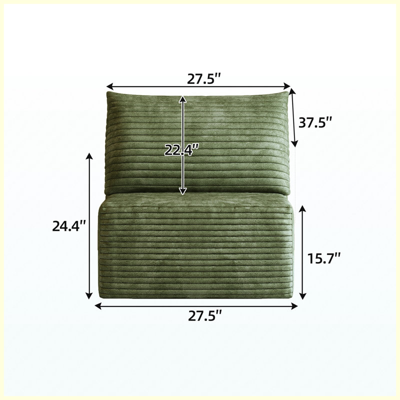 Fauteuil d'appoint 1 place rembourré vert